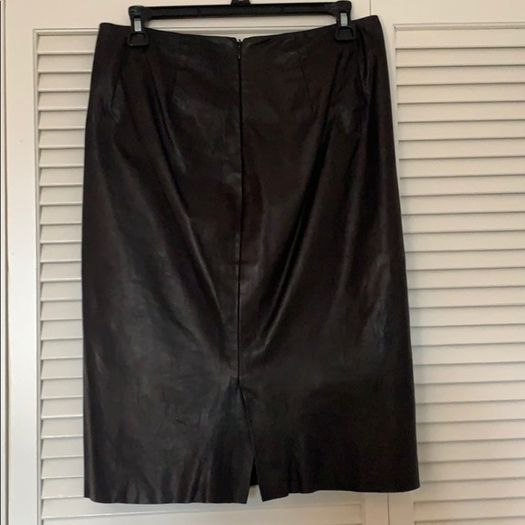 Rozae Nichols Leather Pencil Skirt Silk - Picture 4 of 10